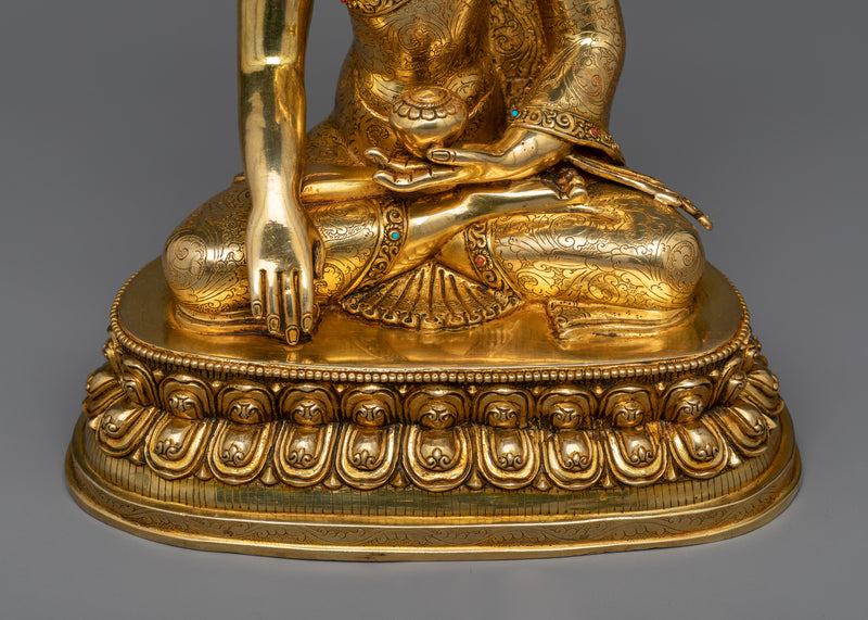 Copper Shakyamuni Buddha Statuette | Traditional Buddhist Artwork