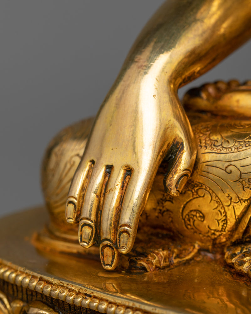 Copper Shakyamuni Buddha Statuette | Traditional Buddhist Artwork