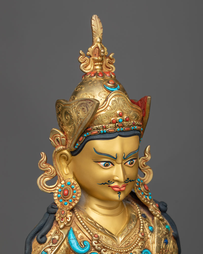 Copper Guru Rinpoche Sculpture | Sacred Enlightenment | Nepalese Artwork