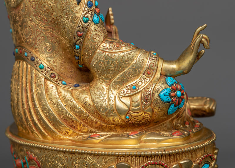 Copper Guru Rinpoche Sculpture | Sacred Enlightenment | Nepalese Artwork