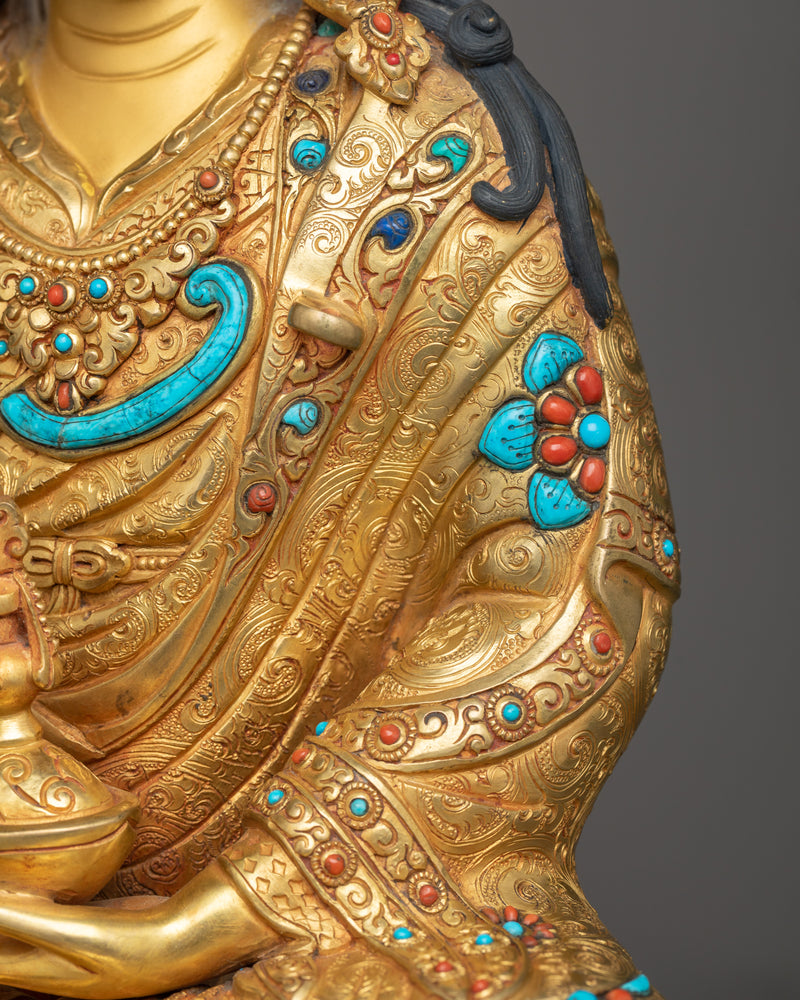 Copper Guru Rinpoche Sculpture | Sacred Enlightenment | Nepalese Artwork