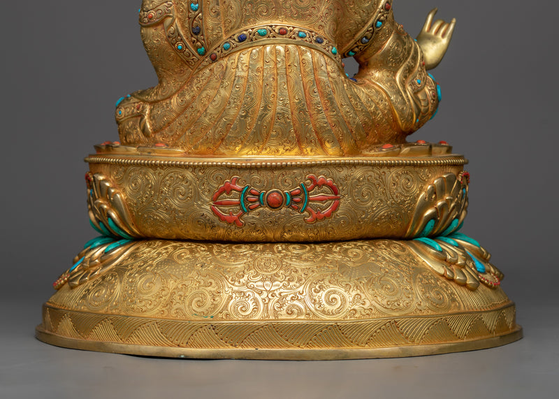 Copper Guru Rinpoche Sculpture | Sacred Enlightenment | Nepalese Artwork