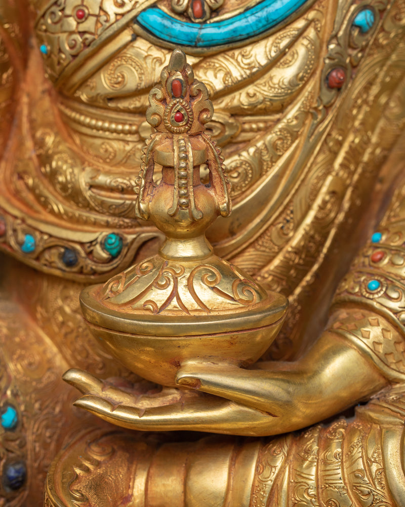 Copper Guru Rinpoche Sculpture | Sacred Enlightenment | Nepalese Artwork