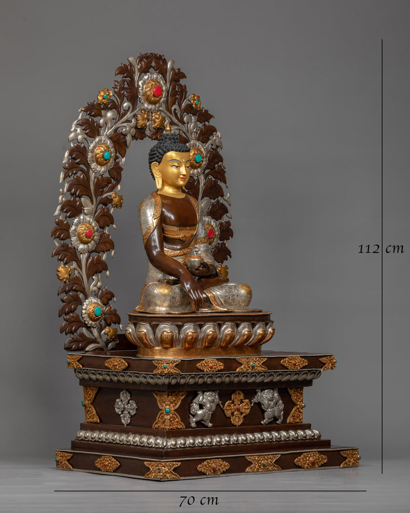 shakyamuni-buddha-on throne copper statue