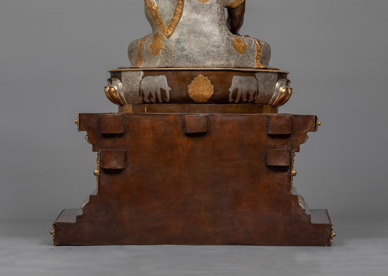 Shakyamuni Buddha on Throne Copper Statue | Majestic Enlightenment