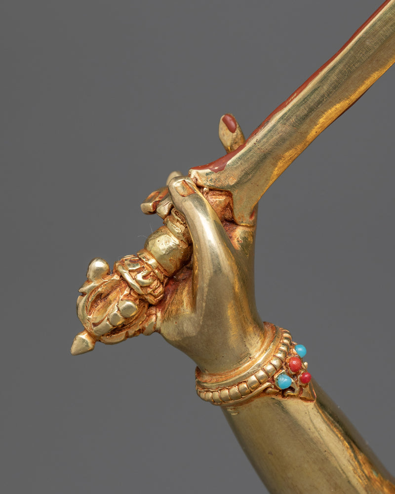 Copper Statue of Manjushri | Wisdom's Flaming Sword