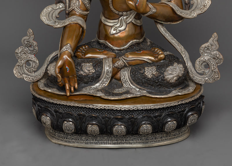 White Tara Copper Sculpture | Traditional Nepalese Artwork