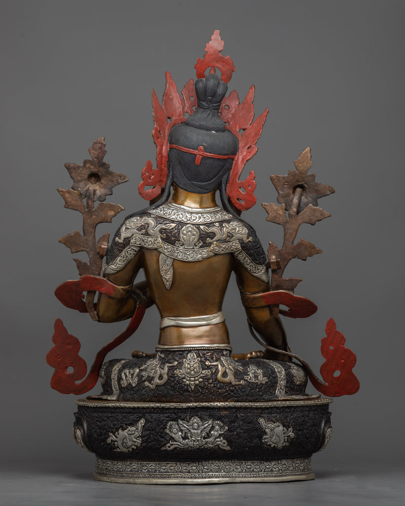 White Tara Copper Sculpture | Traditional Nepalese Artwork