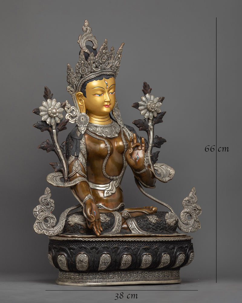 white-tara-copper sculpture