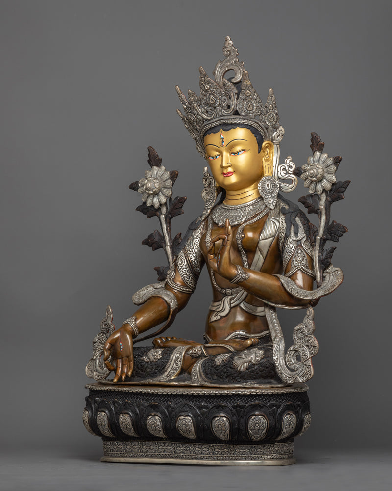 white-tara-copper sculpture