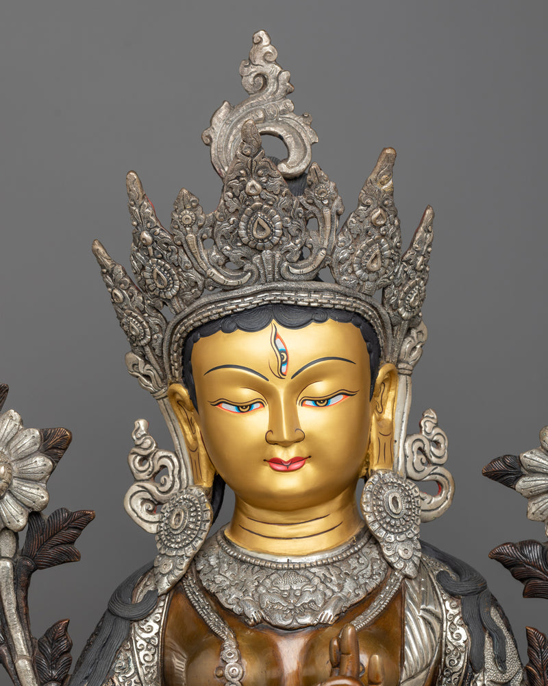 white-tara-copper sculpture