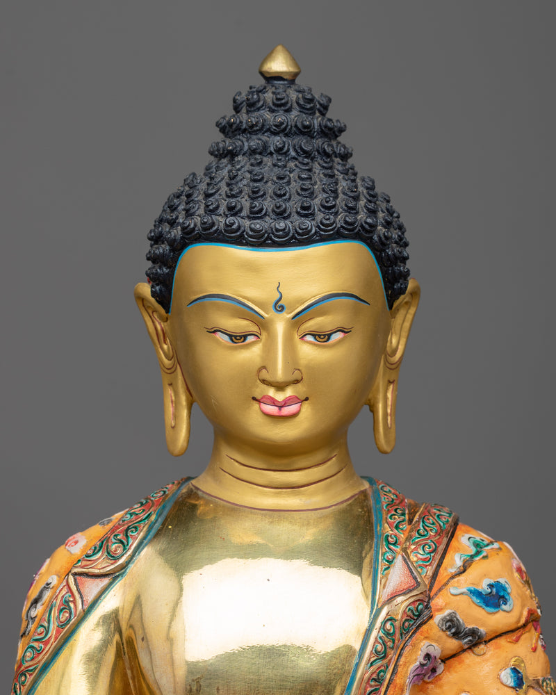 beautiful copper statue of shakyamuni-buddha