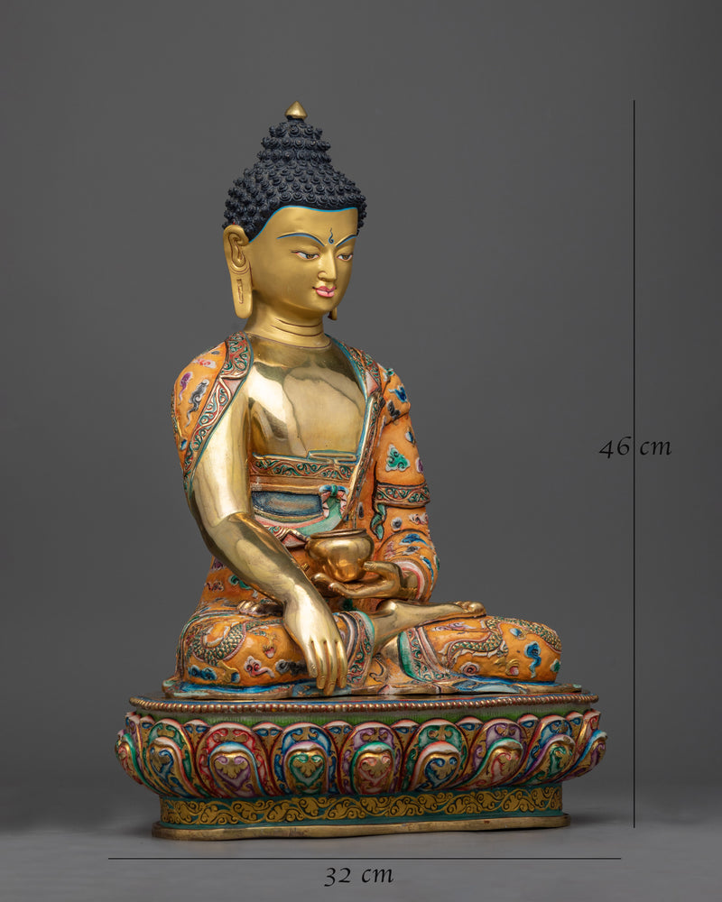 beautiful copper statue of shakyamuni-buddha