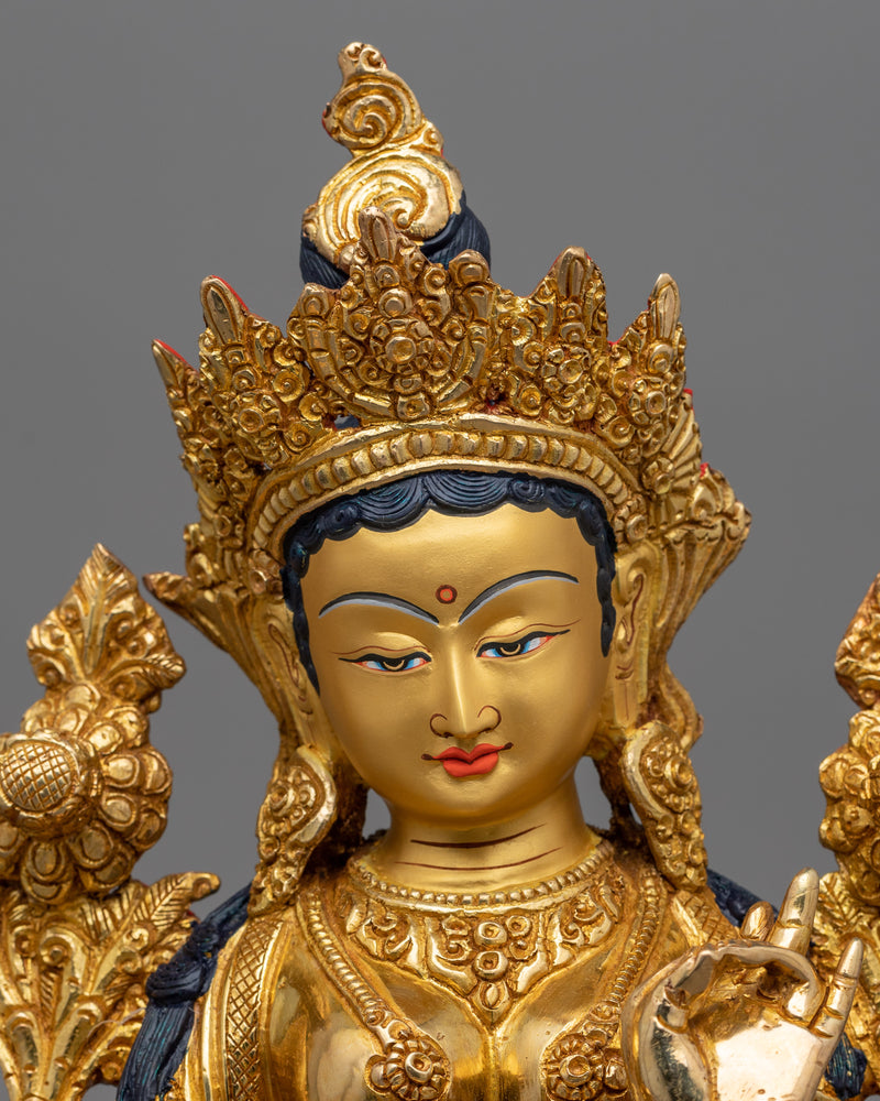 beautiful-copper-statue-of-green-tara