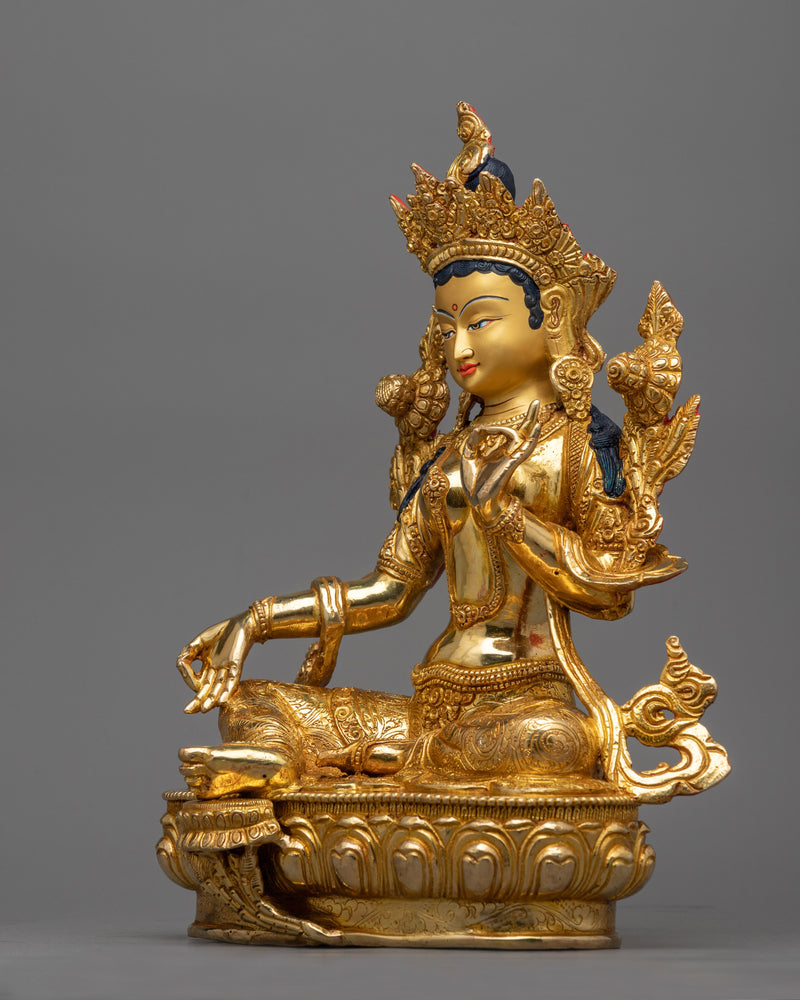 beautiful-copper-statue-of-green-tara