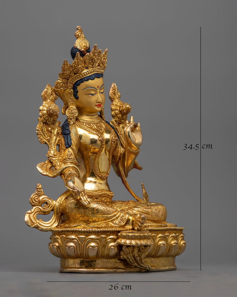 beautiful-copper-statue-of-green-tara