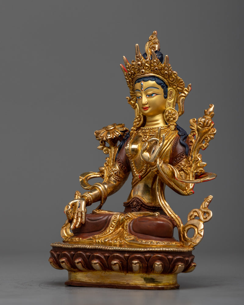 beautiful copper statue of white-tara