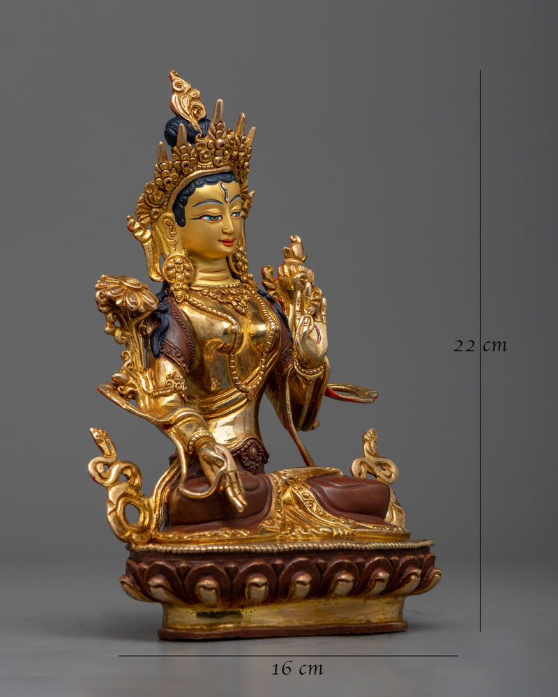 beautiful copper statue of white-tara