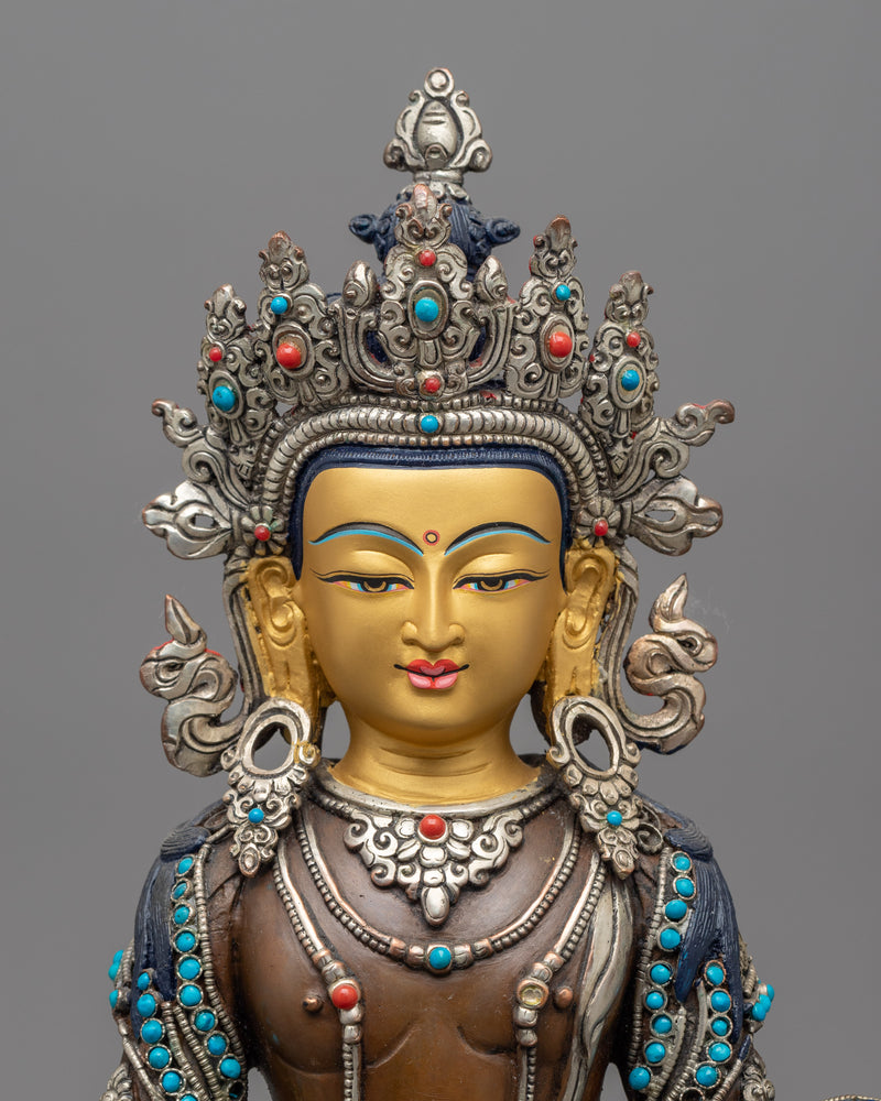 amitayus-sculpture with gemstones