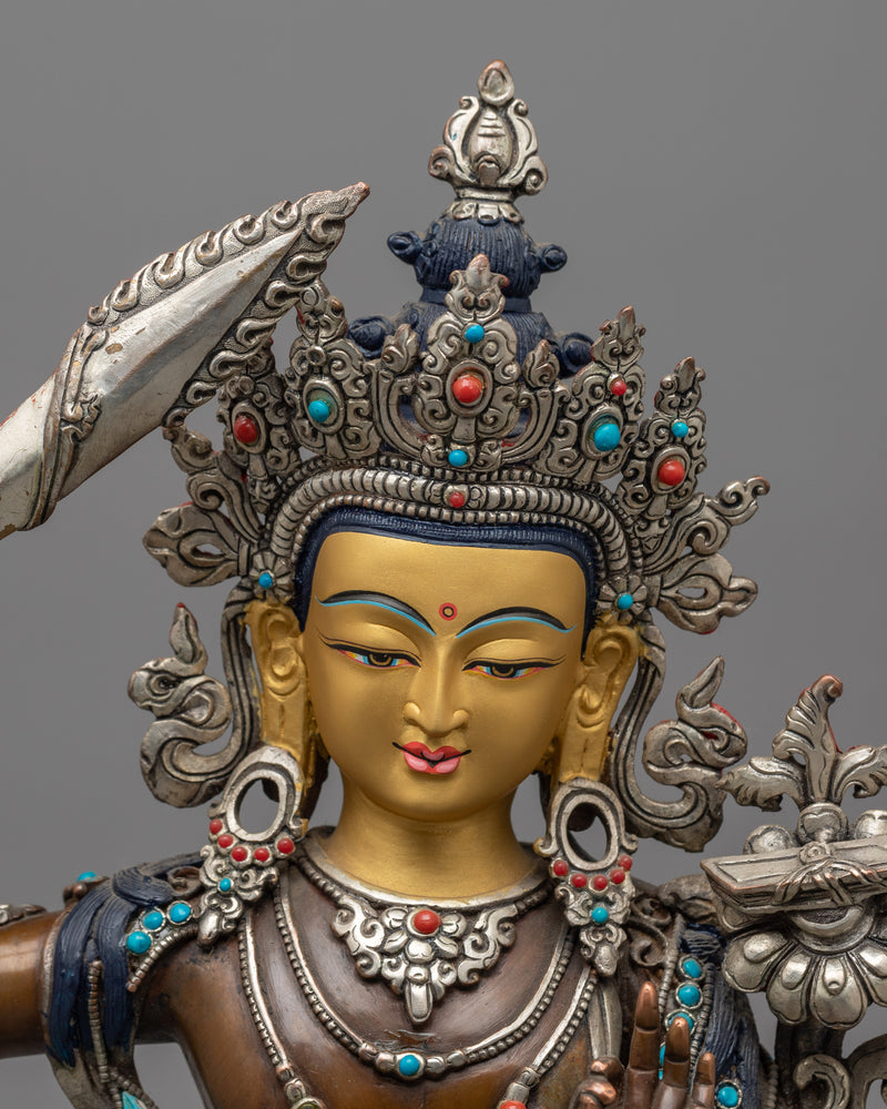 manjushri-sculpture with gemstones