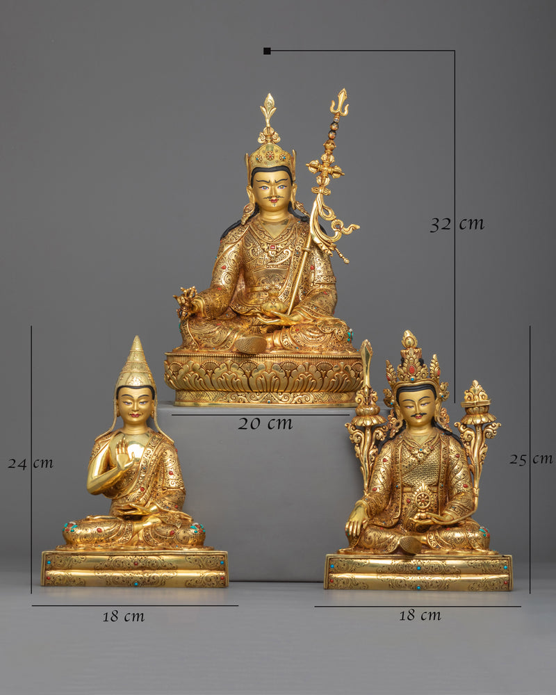 guru-rinpoche-with-trisong-detsen-santaraksita-sculpture-set