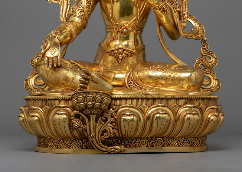 Green Tara Triple Layer Gilt Statue | Sanctuary of Enlightenment