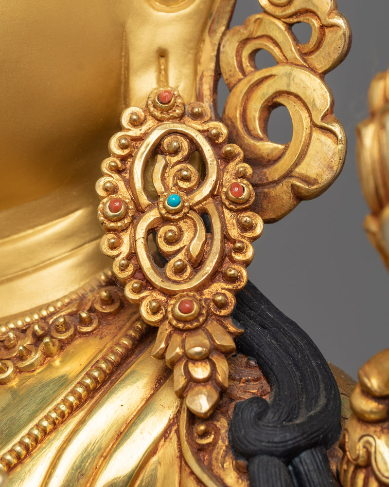 Green Tara Triple Layer Gilt Statue | Sanctuary of Enlightenment