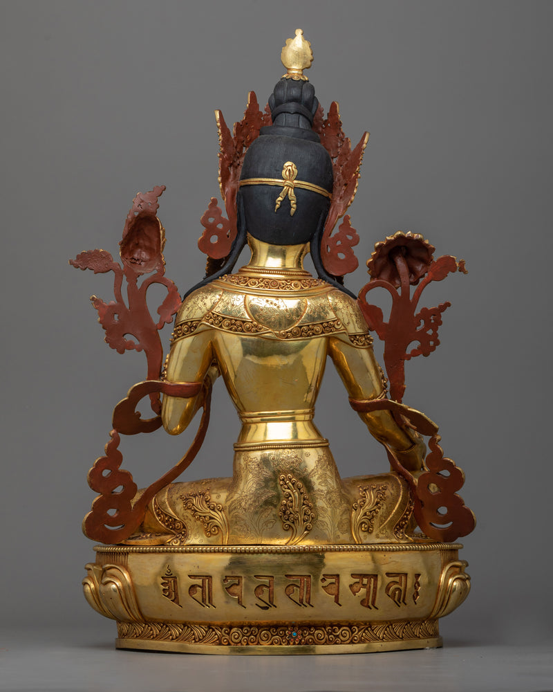 Green Tara Triple Layer Gilt Statue | Sanctuary of Enlightenment