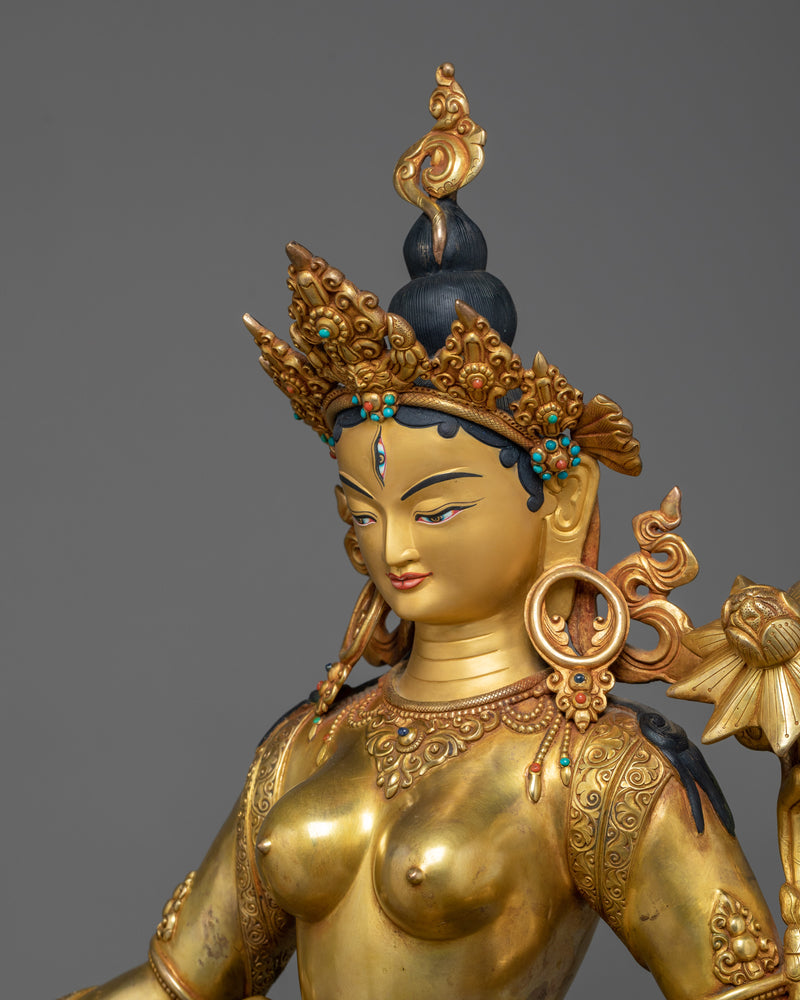 Majestic Standing White Tara Sculpture | Beacon of Healing and Serenity