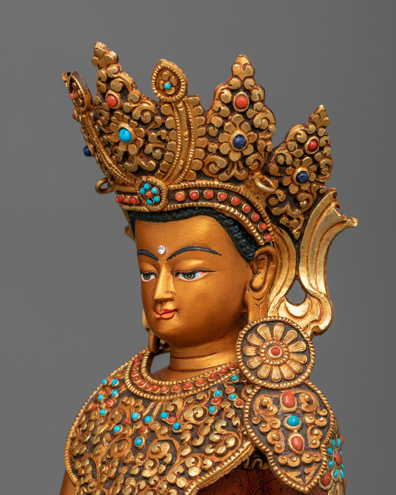 Crown Buddha Shakyamuni Seated in Meditation Statue | Embrace Tranquility and Enlightenment