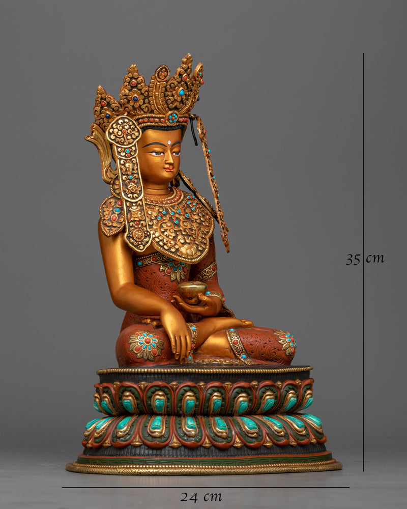 Crown Buddha Shakyamuni Seated in Meditation Statue | Embrace Tranquility and Enlightenment