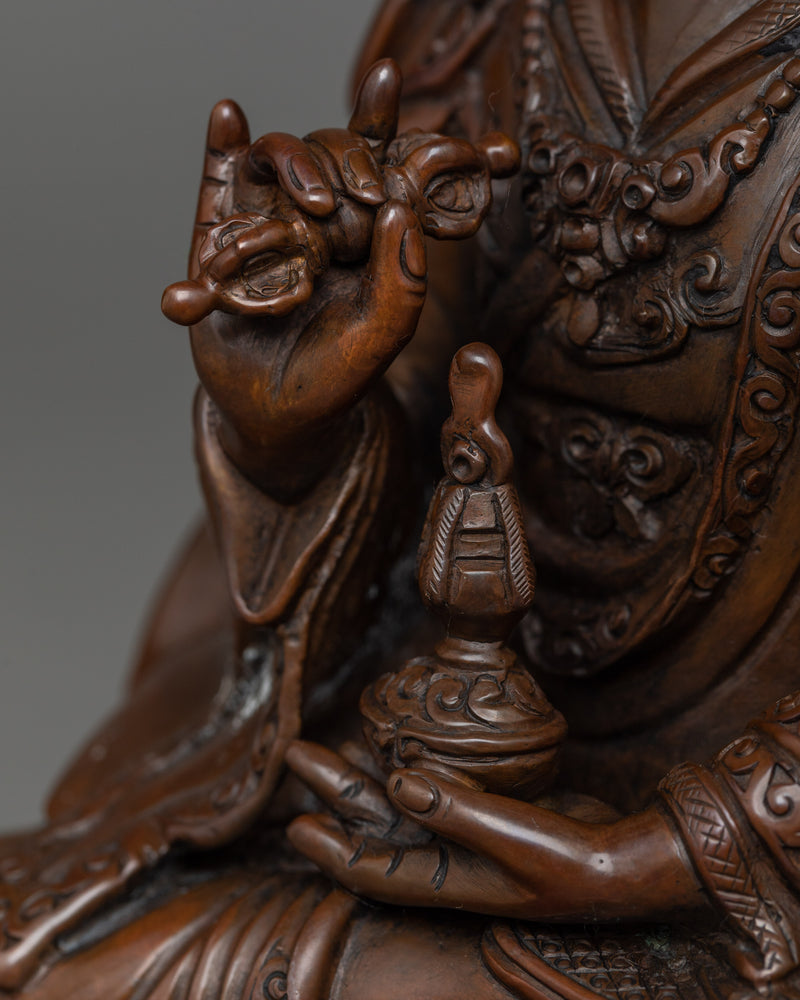 Timeless Guru Rinpoche Handcrafted Sculpture | Embodiment of Tantric Wisdom