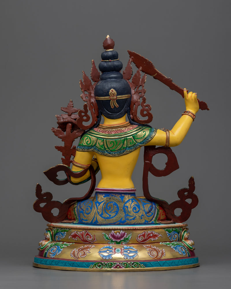 Radiant Colorful Manjushri Sculpture | Beacon of Transcendent Wisdom