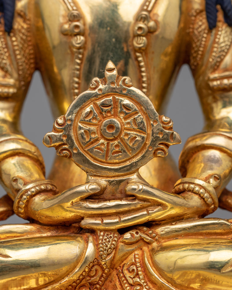 Illuminating Vairocana Kunrig Statue | Cosmic Radiance in Gold