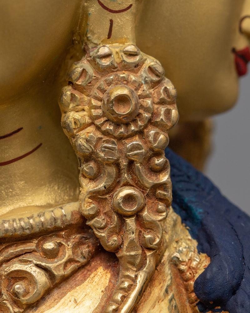 Illuminating Vairocana Kunrig Statue | Cosmic Radiance in Gold