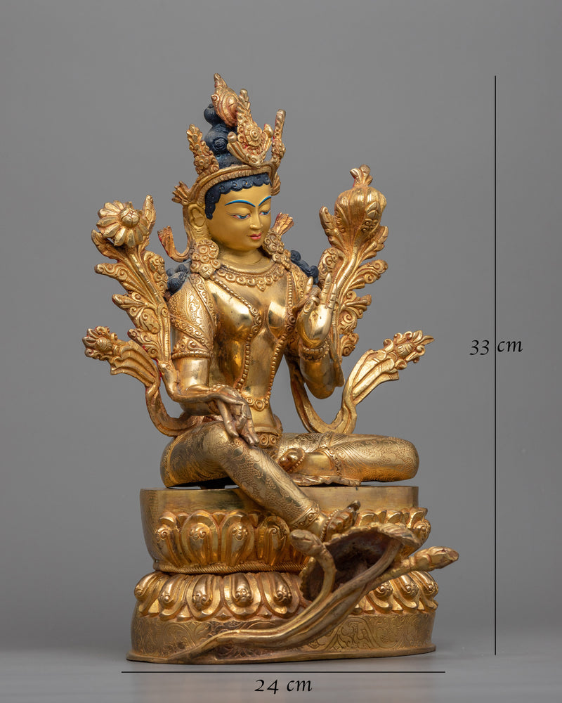 green-tara-sculpture for buddhist altar