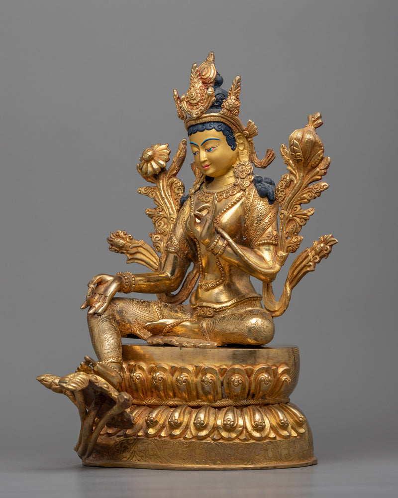 green-tara-sculpture for buddhist altar