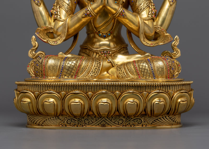 Four-Armed Chenrezig Statue | Enrich Your Spiritual Journey