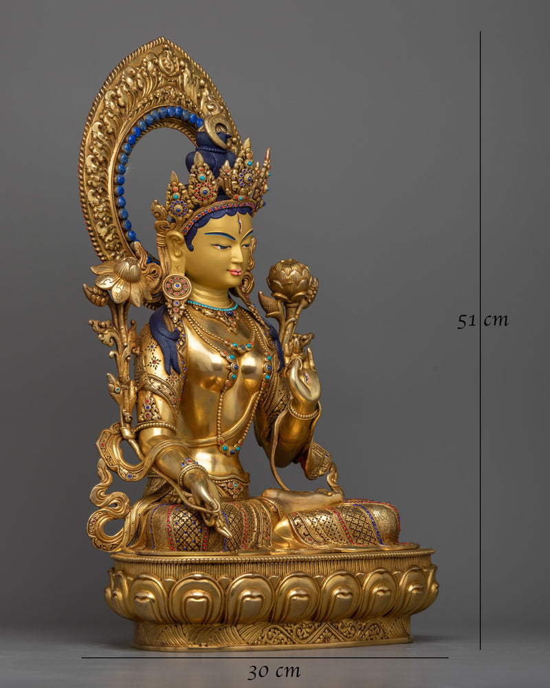 Tibetan White Tara Sculpture | Embrace Divine Feminine Energy