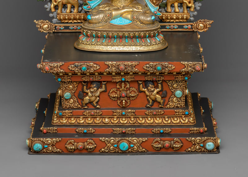 Vajradhara on Grand Throne Statue | Source of Tantric Wisdom