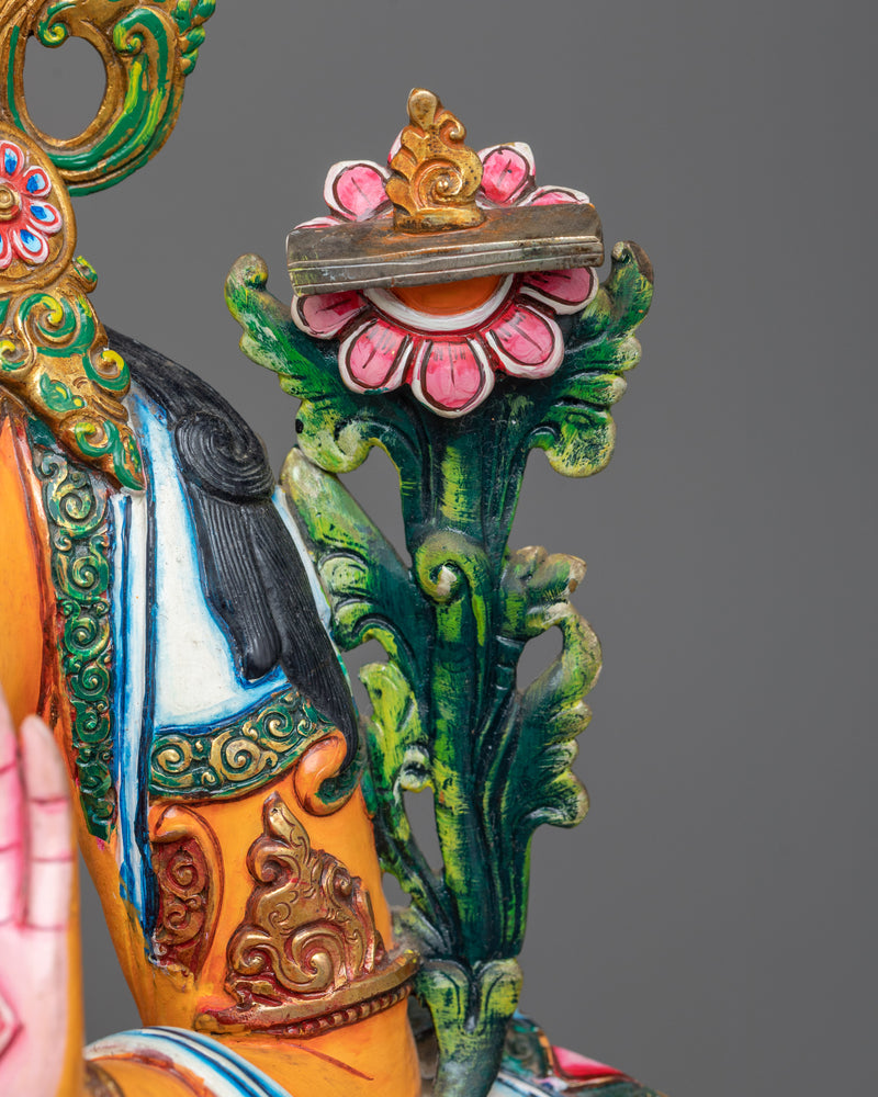 Vibrant Colorful Manjushri Statue | Luminance of Wisdom’s Flame