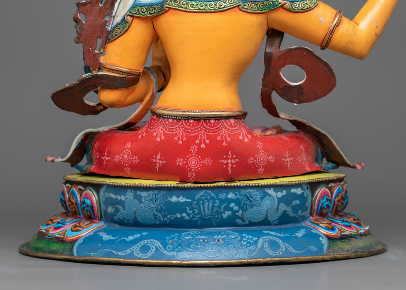 Vibrant Colorful Manjushri Statue | Luminance of Wisdom’s Flame