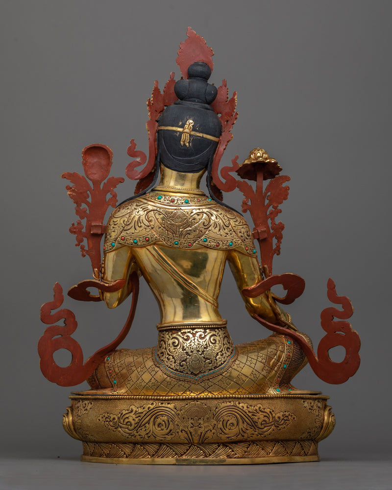 Majestic Green Tara Sculpture for Buddhist Altar | Compassion in Action