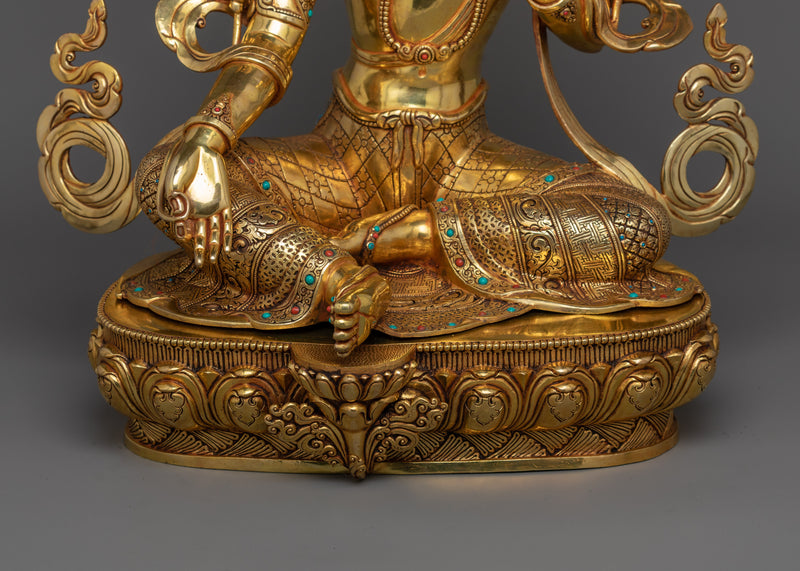 Majestic Green Tara Sculpture for Buddhist Altar | Compassion in Action