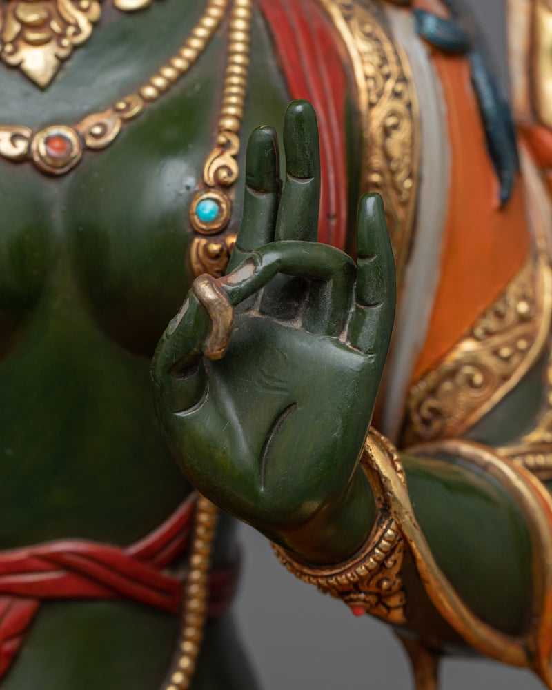 Radiant Green Tara Statue | Manifestation of Compassionate Action