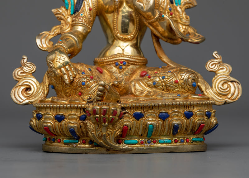 Bodhisattva Green Tara Statuette | Beacon of Compassion and Swift Aid