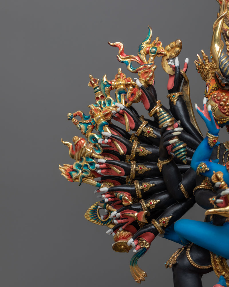 Heruka Yamantaka with Consort Statue | Embodiment of Divine Power and Wisdom