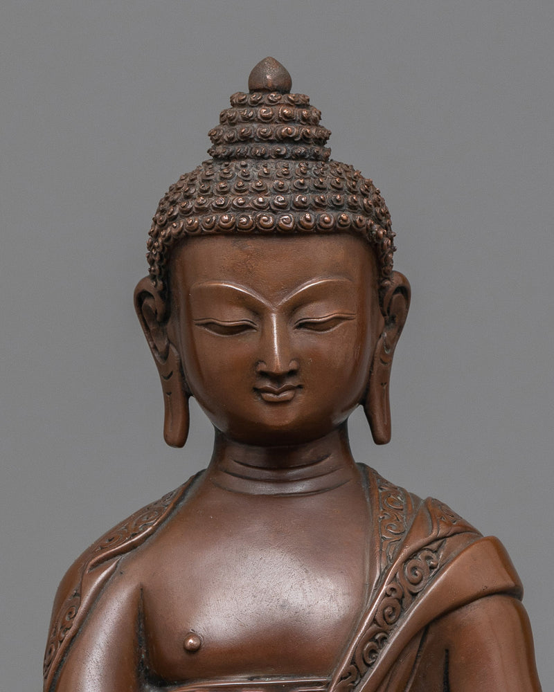 Oxidized Copper Shakyamuni Buddha Statue | Essence of Enlightenment