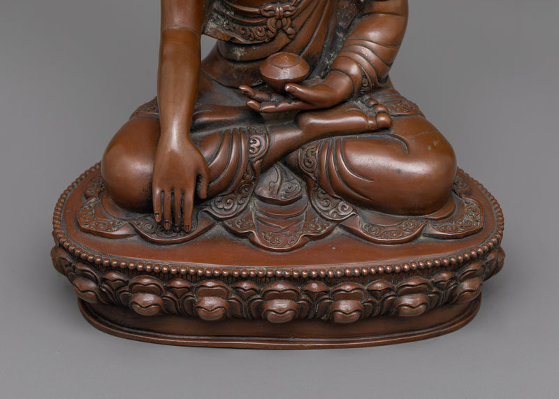 Oxidized Copper Shakyamuni Buddha Statue | Essence of Enlightenment