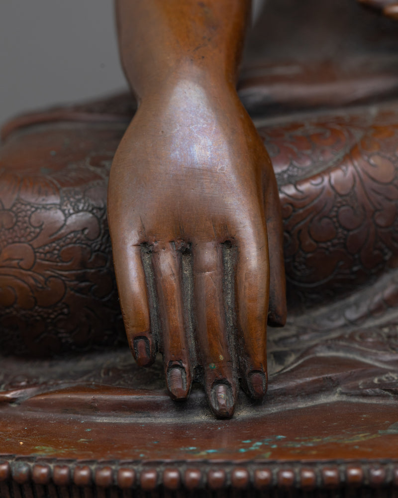 Buddha Shakyamuni Oxidized Sculpture | Beacon of Enlightenment